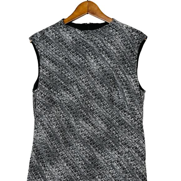 Banana Republic Mock Neck Woven Sheath Dress Career Casual BLue White - 14 - Picture 2 of 5